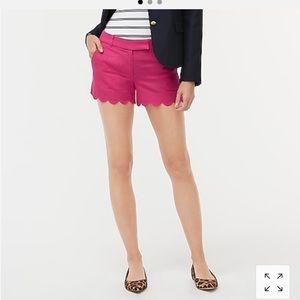 Jcrew scalloped shorts hot pink